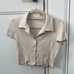 Reformation Jeans collared tshirt, size S